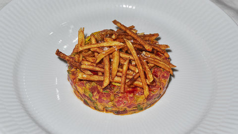 Spicy Tuna Tartare with Shoestring Potatoes